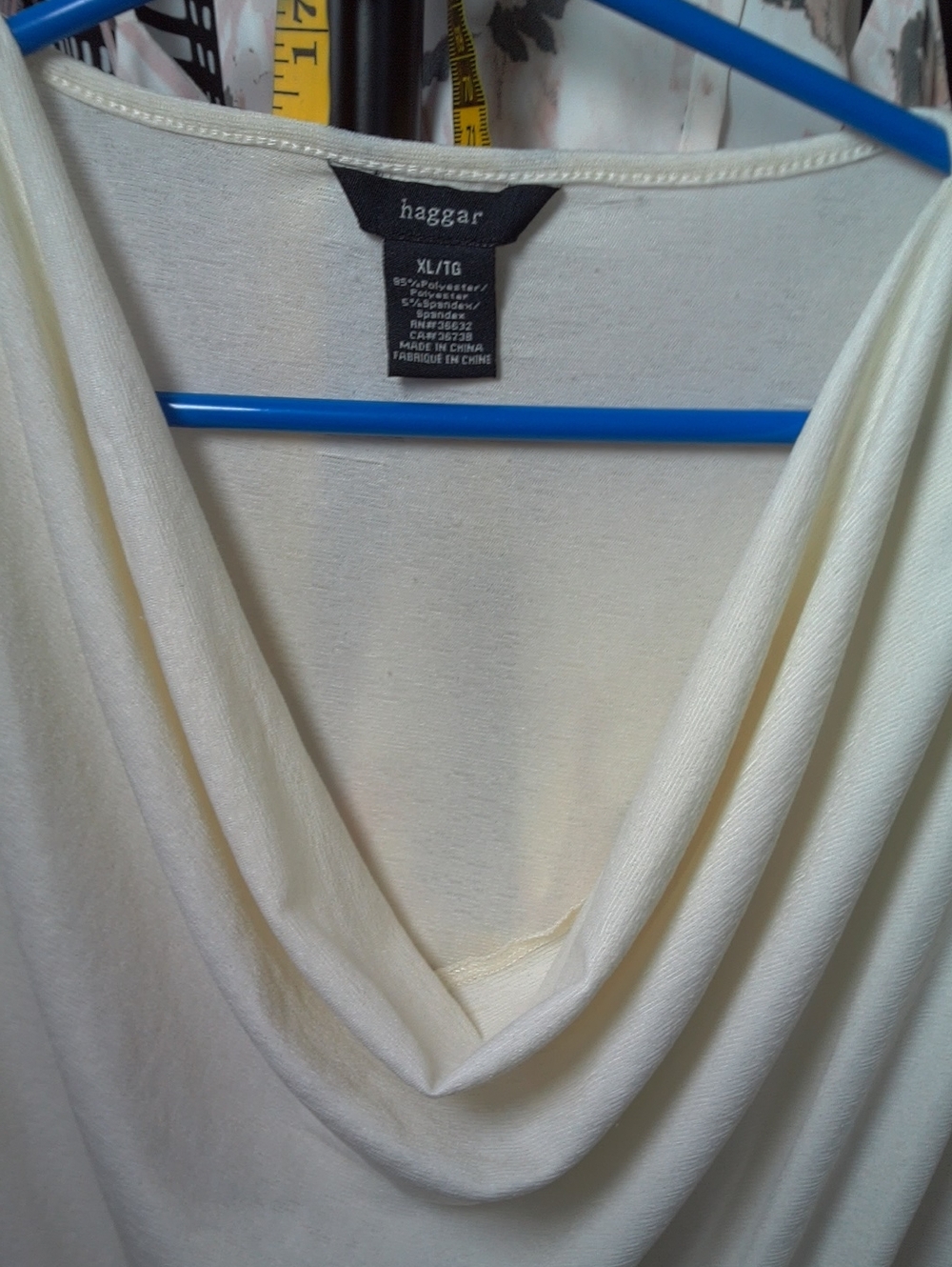 Haggar Women's Cream Cowl Neck Blouse
